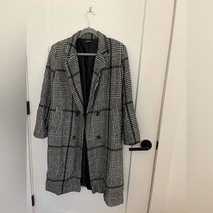 nasty gal plaid long coat